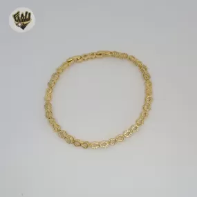 (1-60085) Gold Laminate - 5mm Bow Zircon Bracelet - BGO