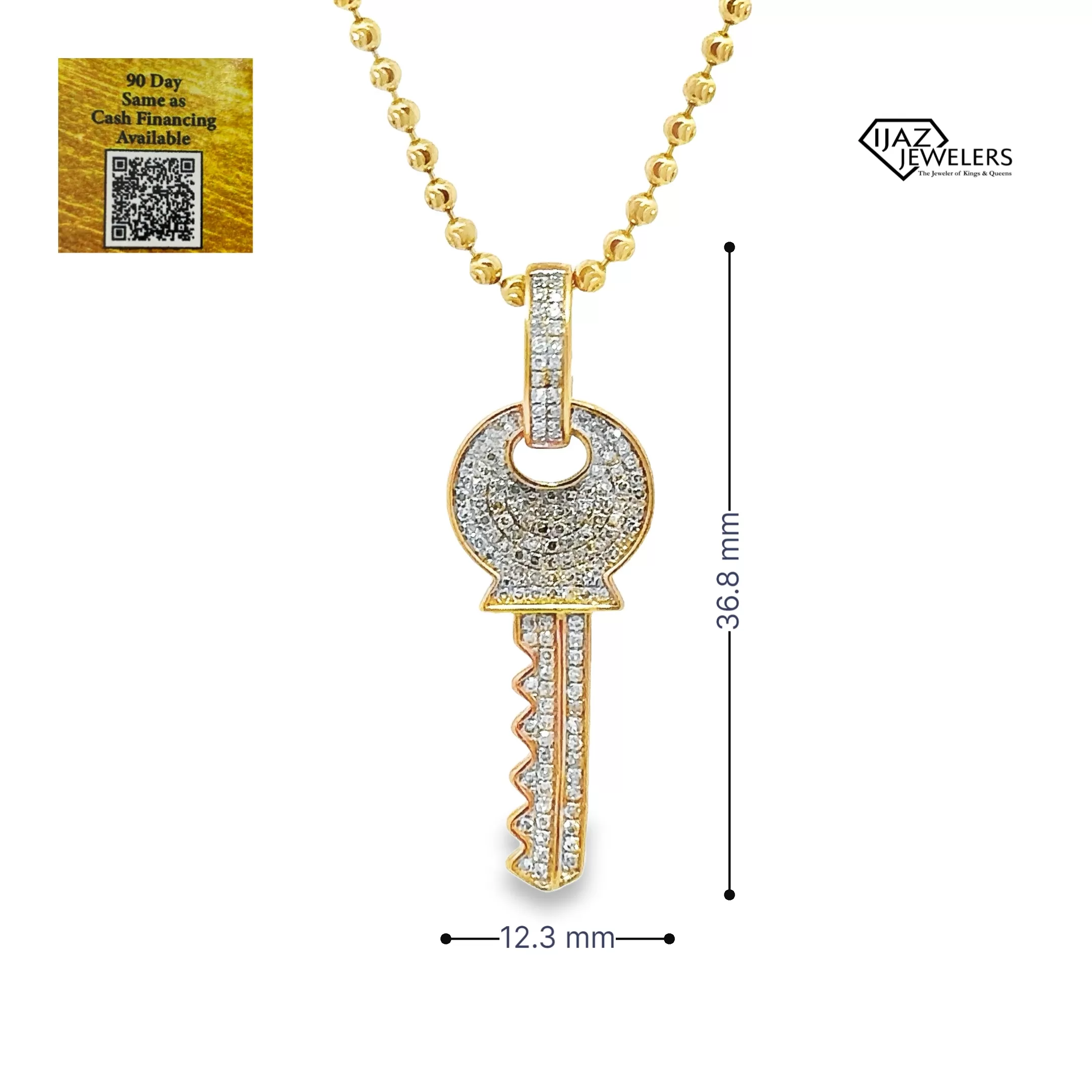 10K Gold 0.40 CTW Diamond Key Charm