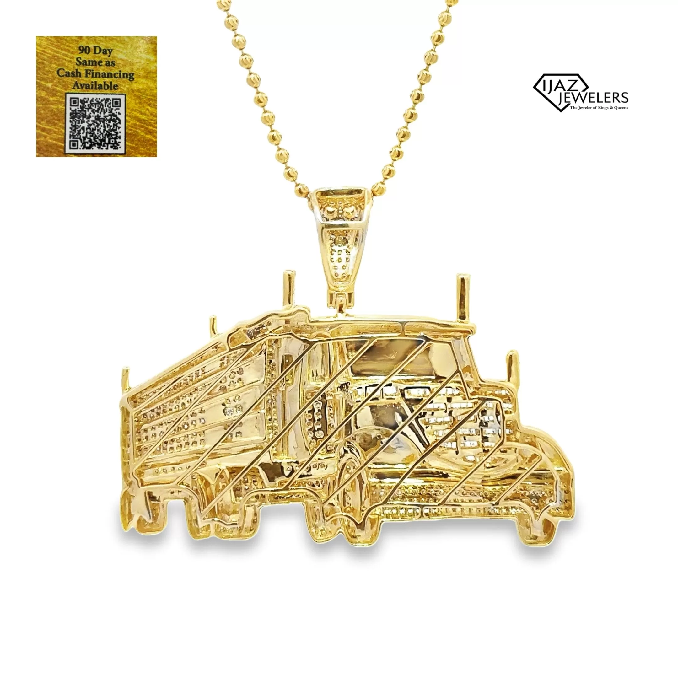 10K Gold 2.50 CTW EGL Certified Diamond Big Rig Charm