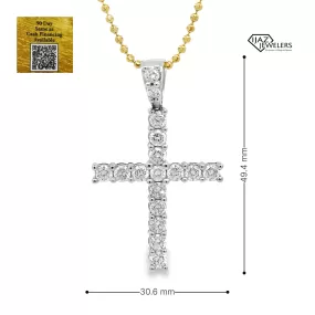 10K White Gold 4.00 CTW Diamond Cross Charm