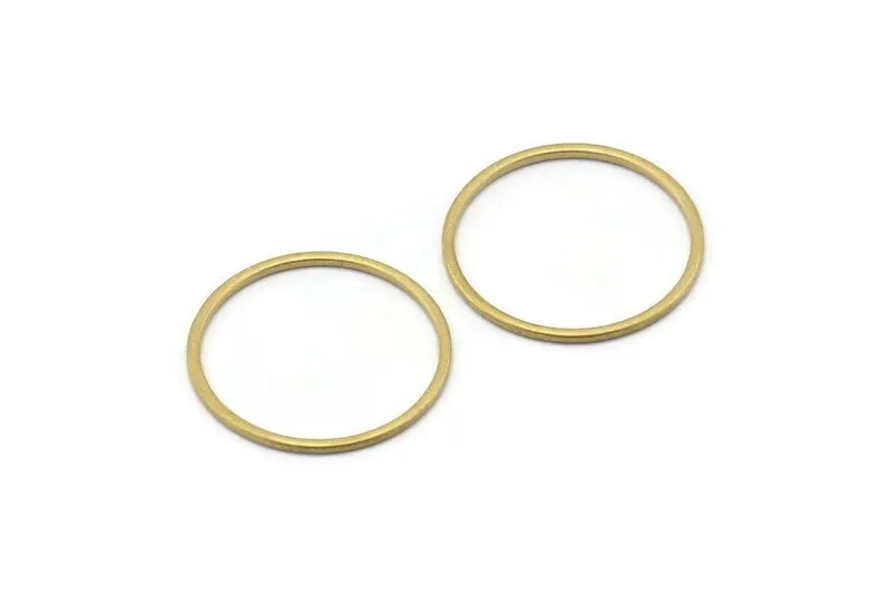 17mm Circle Connector, 50 Raw Brass Circle Connectors (17x0.8mm) E345