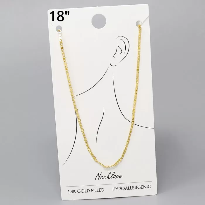 18K Gold Dipped Marine Chain Necklace - 18"