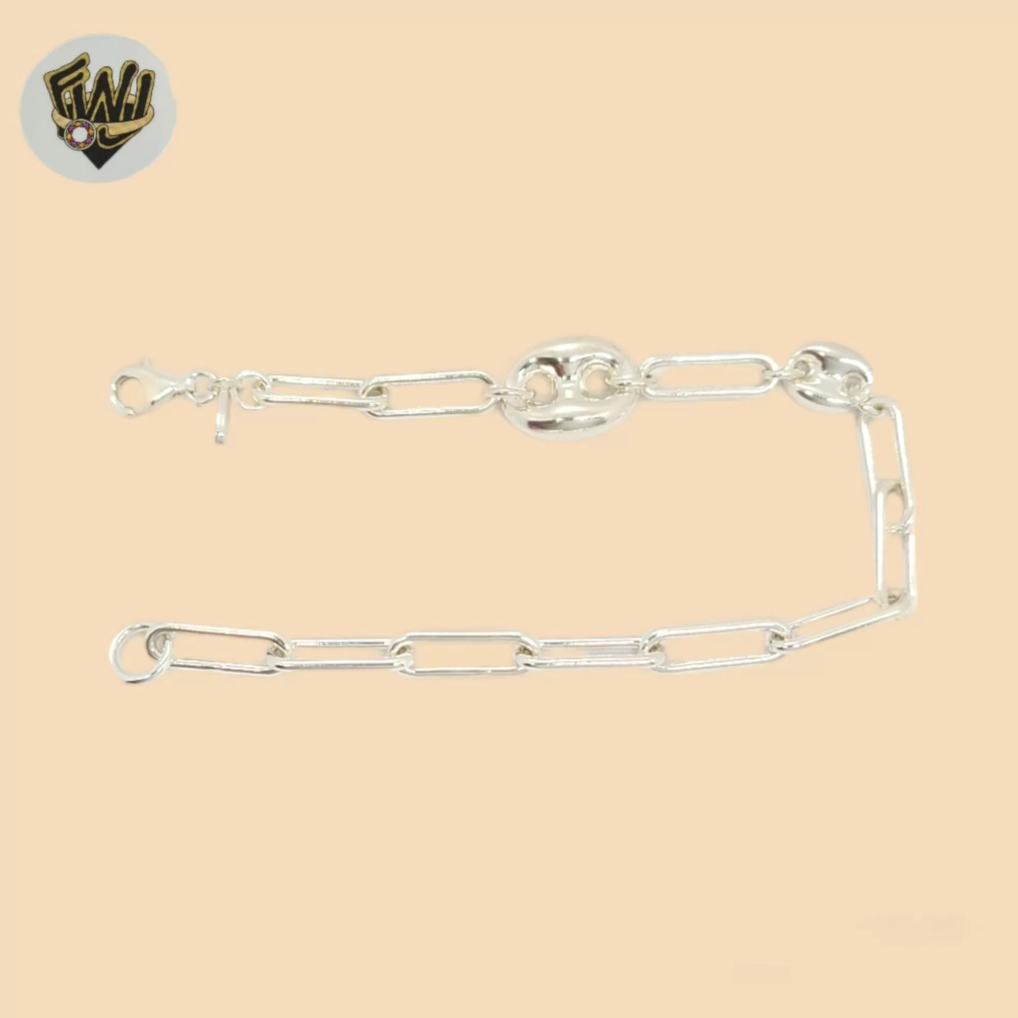 (2-0347) 925 Sterling Silver - Paper Clip Link Bracelets - 8''