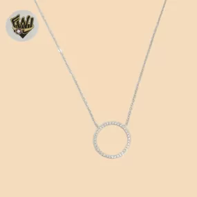 (2-66036-2) 925 Sterling Silver - 1mm Link Circle Necklace.