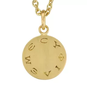 20K Gold Disc Engraved Love Me Pendant