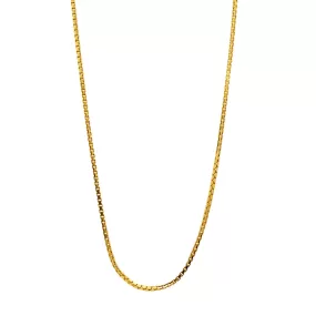 22K Yellow Gold Box Chain Necklace