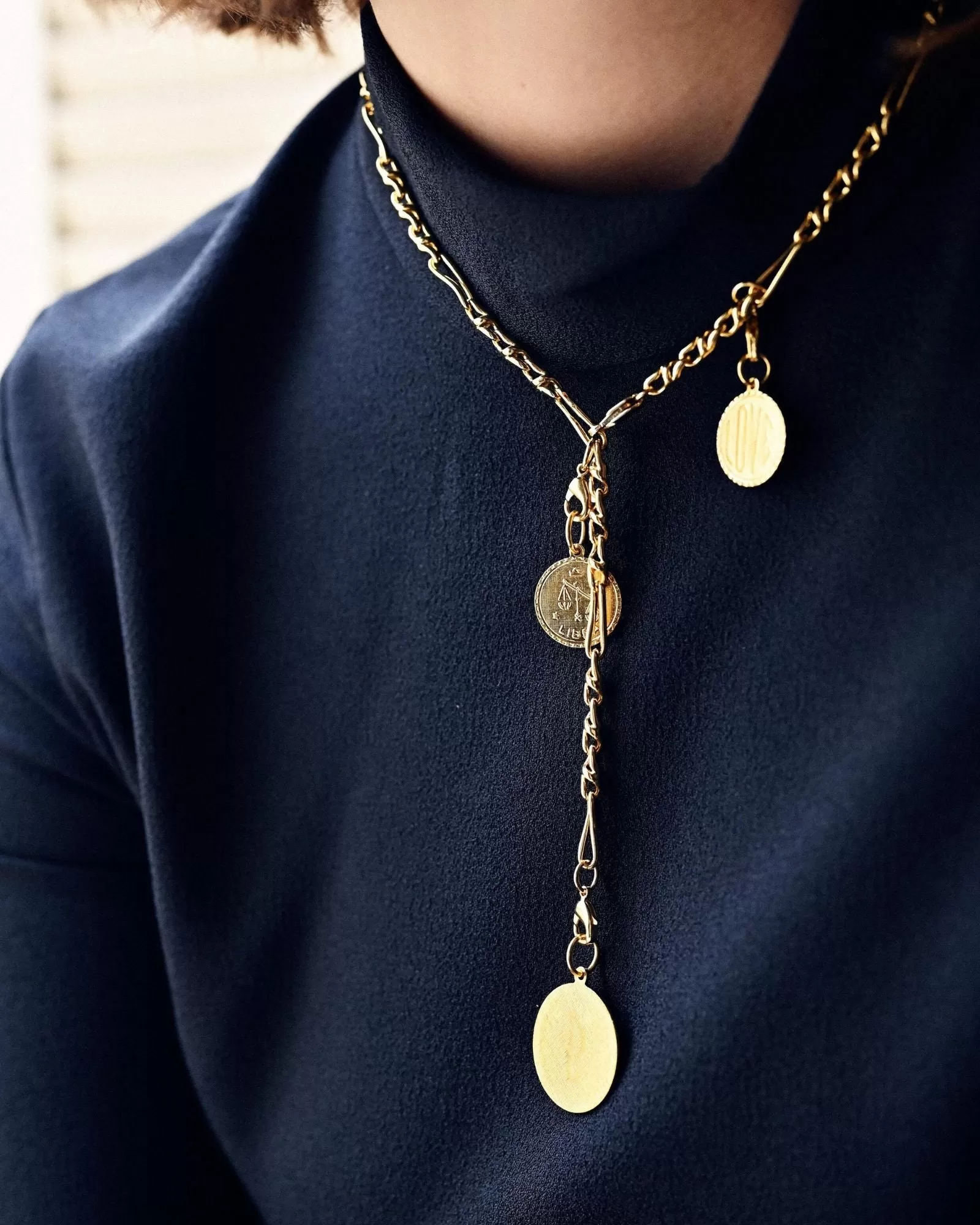 3 Dots Necklace | Gold-plated