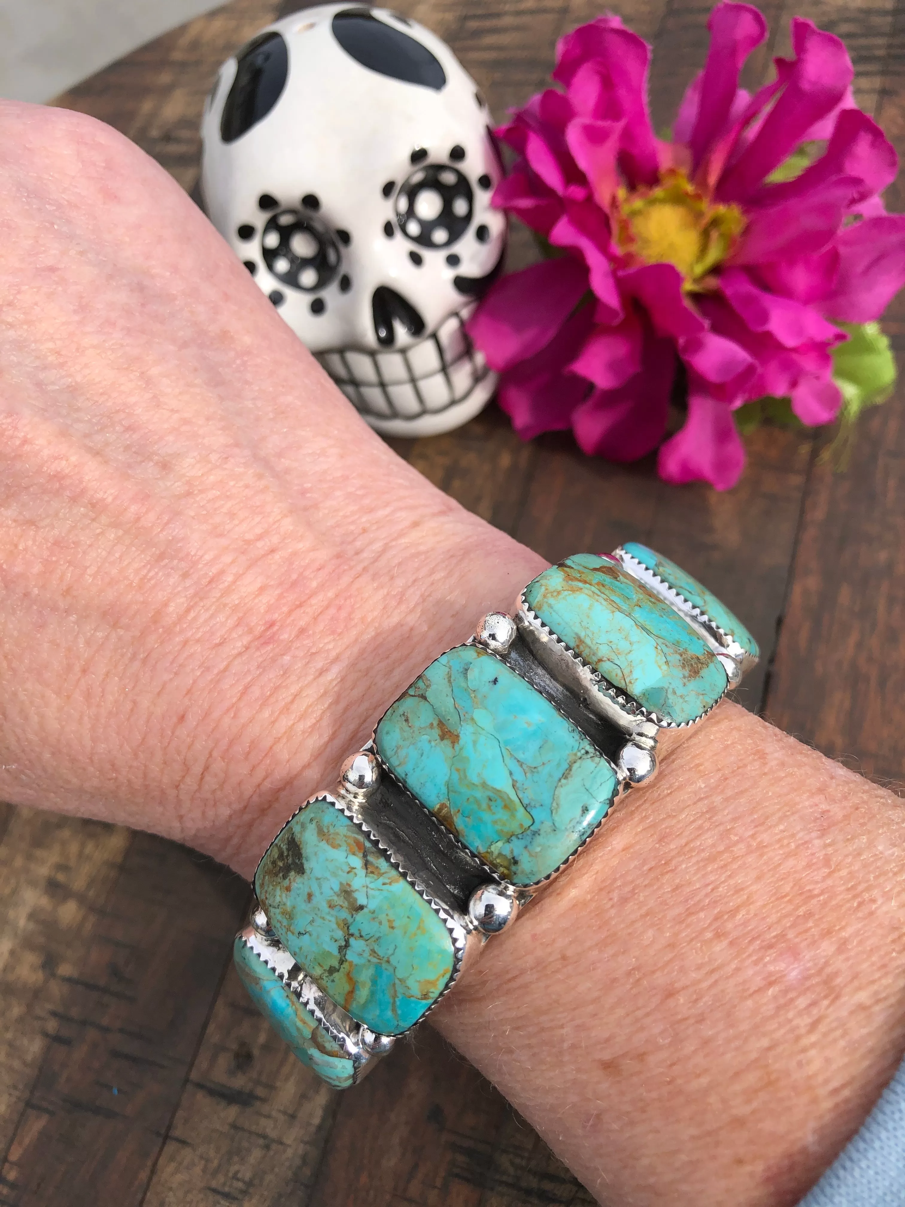 5 Stone Kingman Turquoise Cuff #5