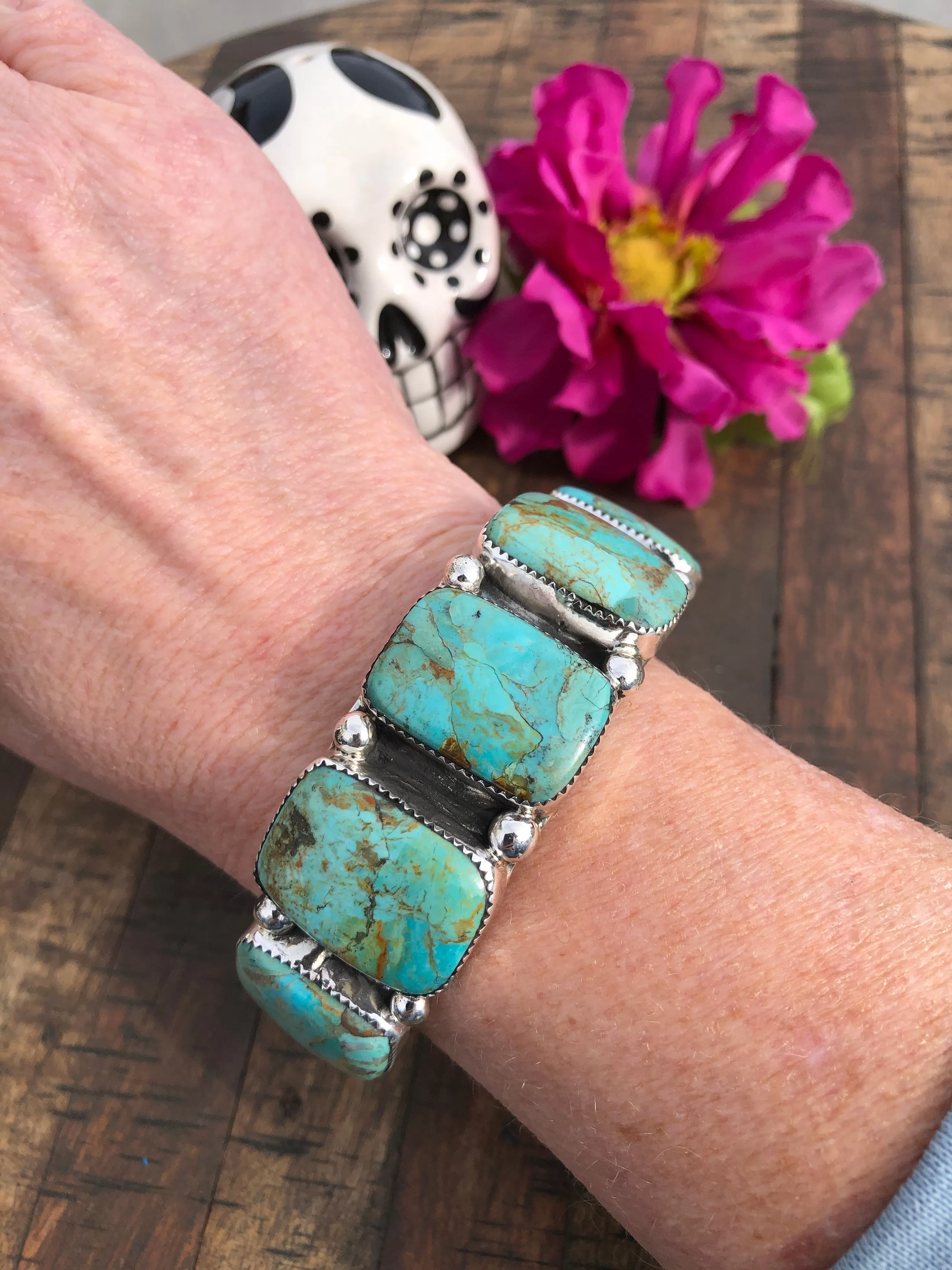 5 Stone Kingman Turquoise Cuff #5