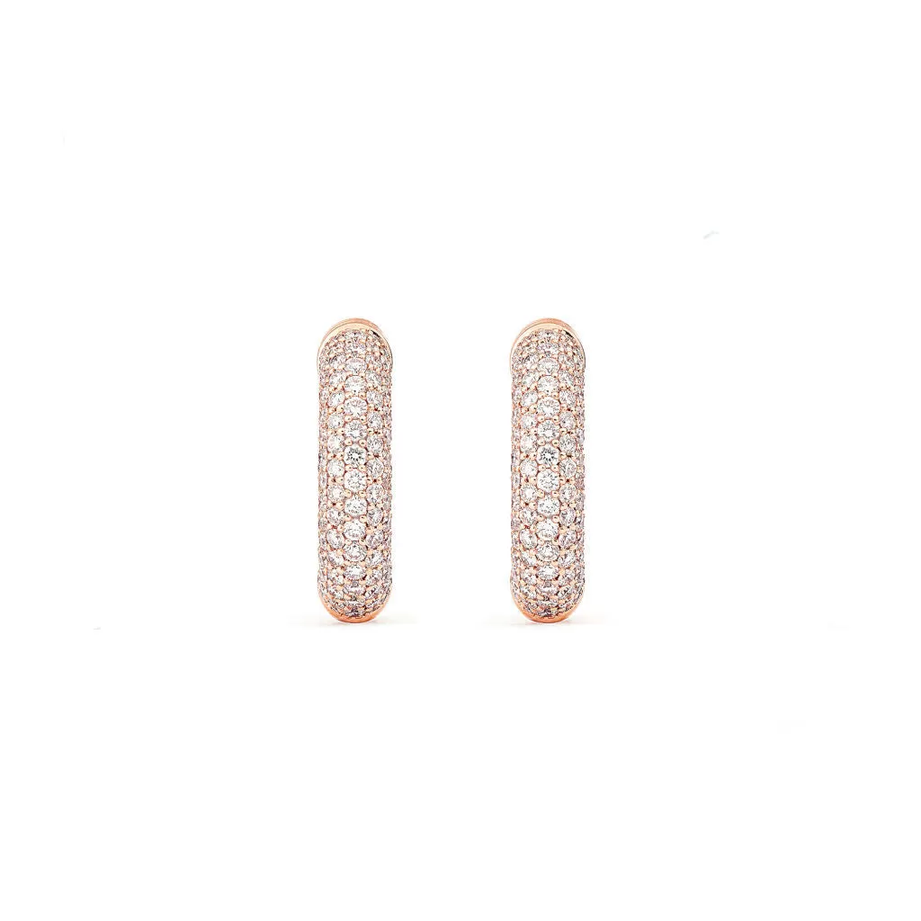 Absolute Medium (Loose) 18K Rosegold Hoops w. Diamonds