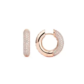 Absolute Medium (Loose) 18K Rosegold Hoops w. Diamonds