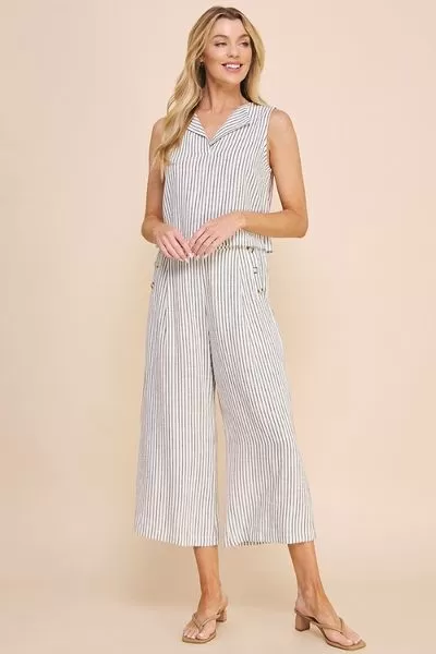 AE Pinstripe Linen Pants