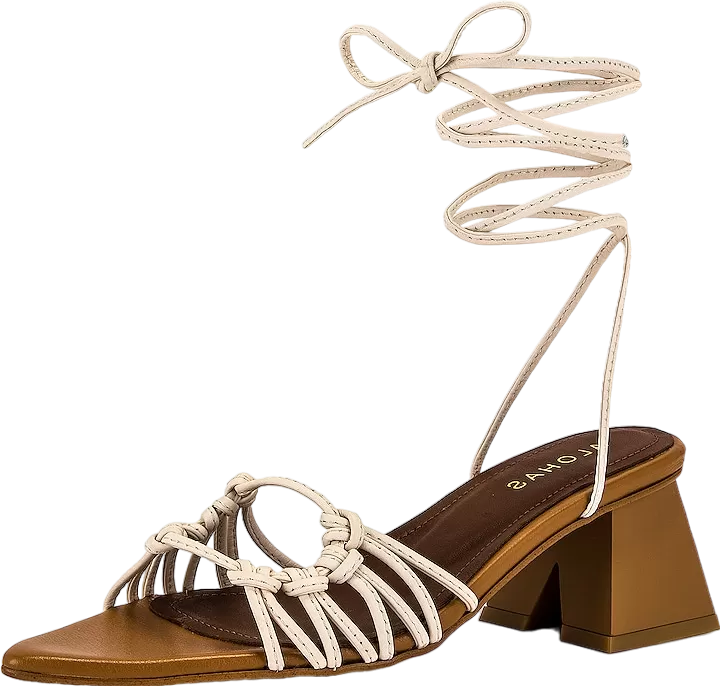 alohas Beige Ivory / Camel Mirage Strappy Sandals UK 7 EU 40 👠