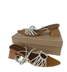 alohas Beige Ivory / Camel Mirage Strappy Sandals UK 7 EU 40 👠