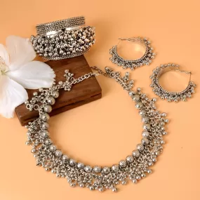 Amisha Silver Oxidized Ghungroo Jewelry Gift Set