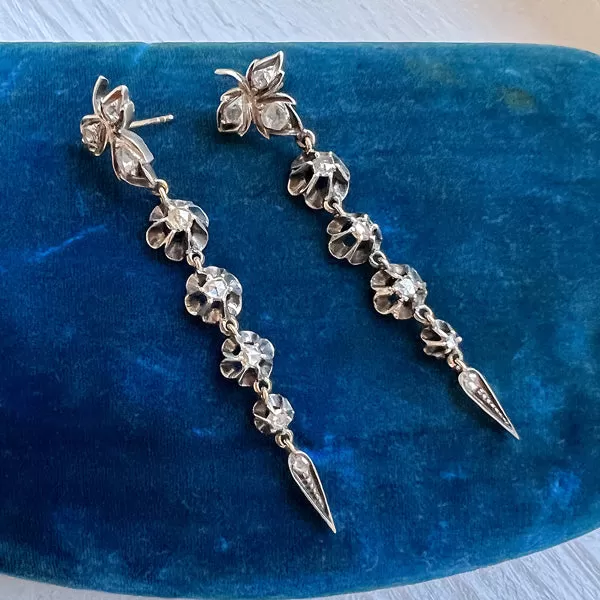 Antique Diamond Drop Earrings