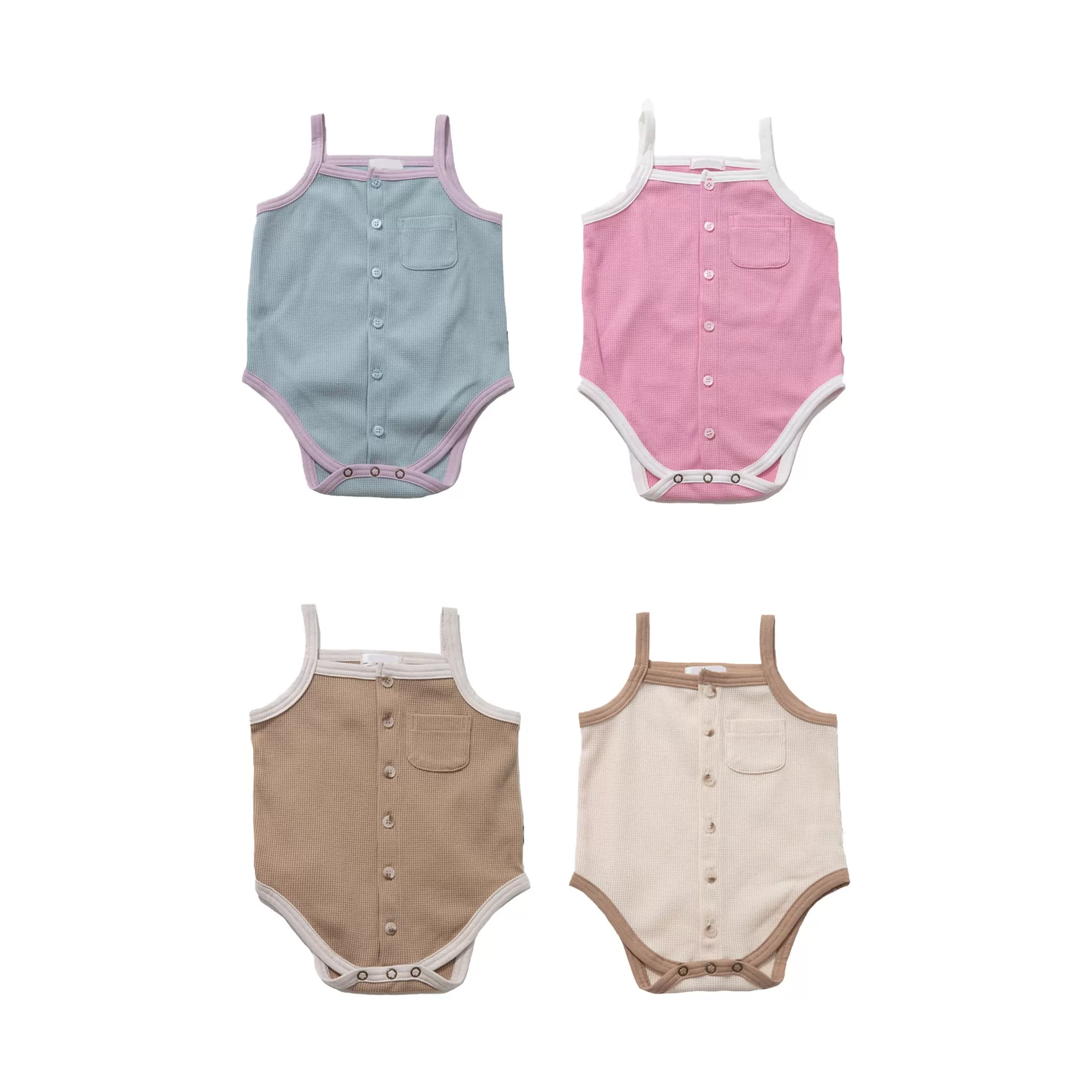 Baby Unisex Color-blocking Rompers