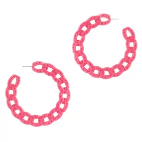 Barbie Theme Metal Link Hoop Earrings