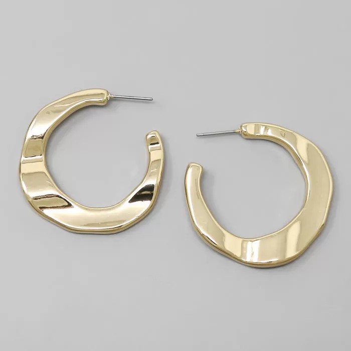 Bent Metal Hoop Earrings