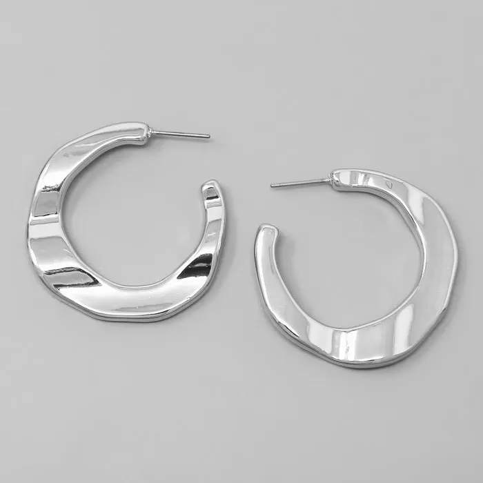 Bent Metal Hoop Earrings