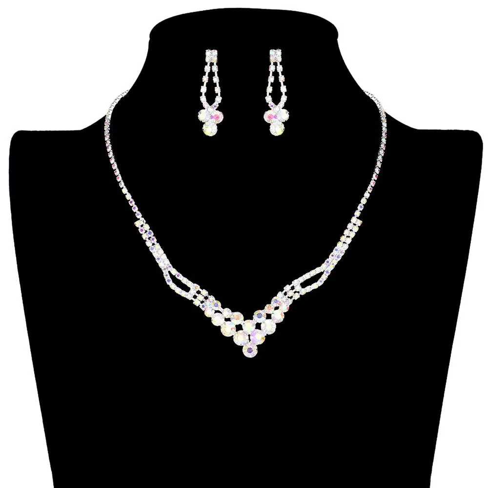 Bubble Stone Accented Rhinestone Necklace