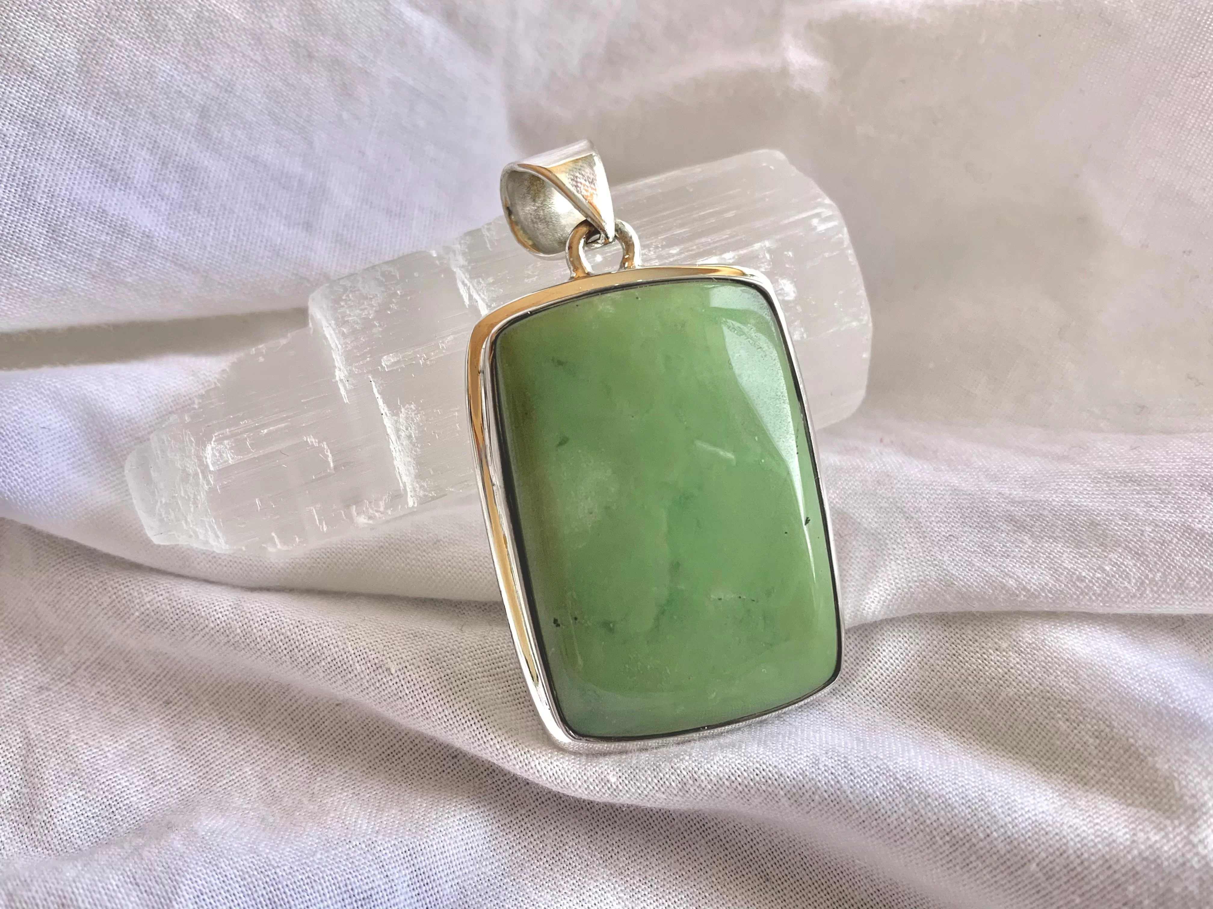 Chrysoprase Ansley Pendant - Large Rectangle