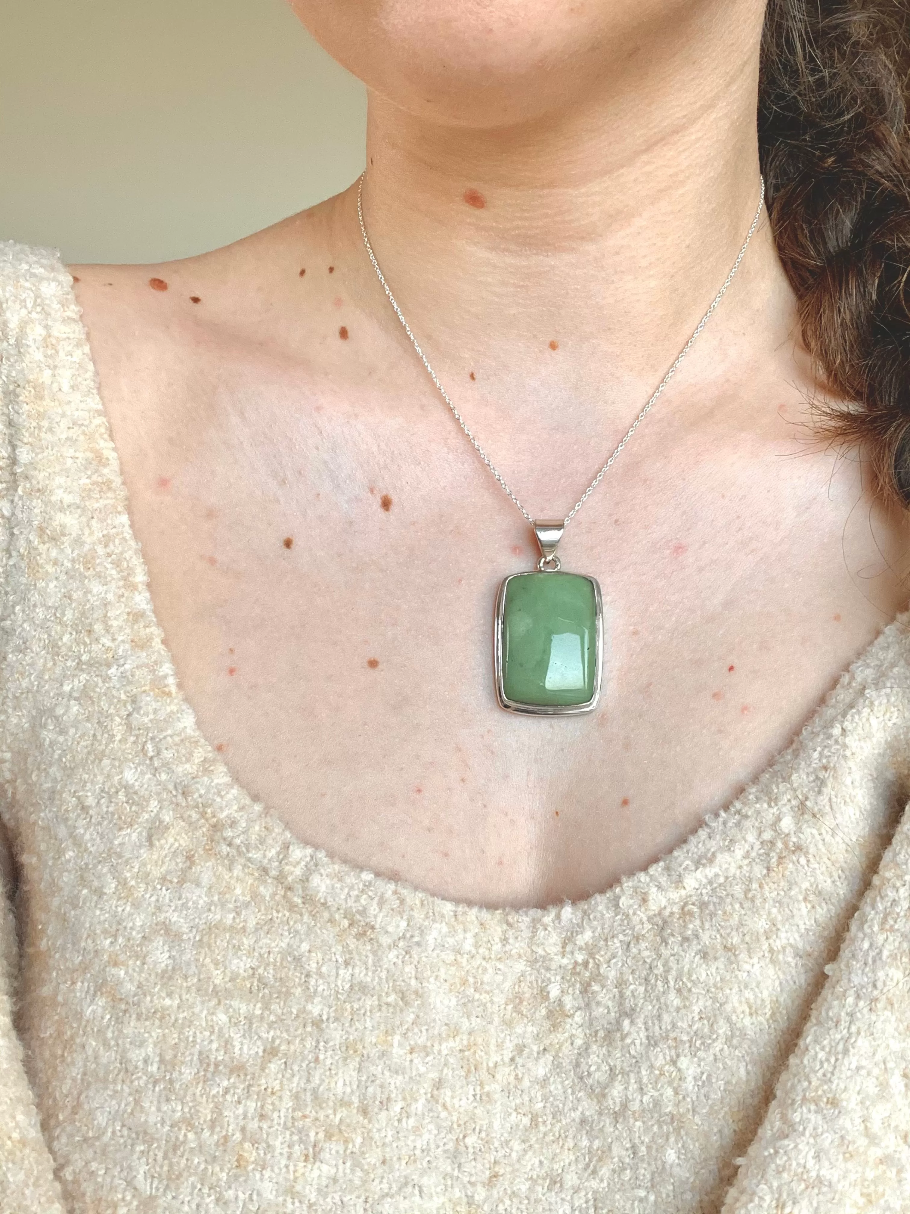 Chrysoprase Ansley Pendant - Large Rectangle