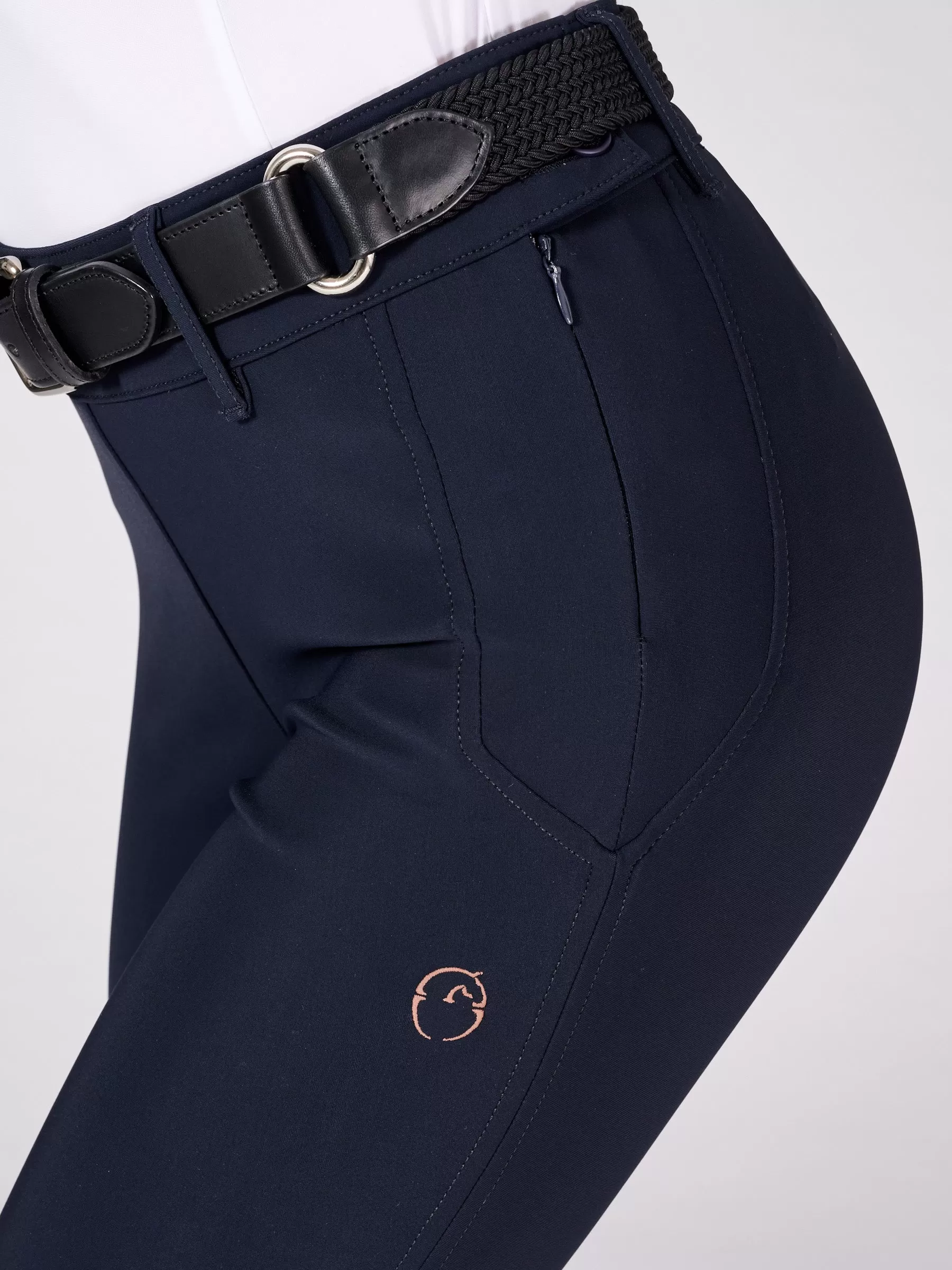 Coblenza Side Zip High Waist Breeches with Knee Grip