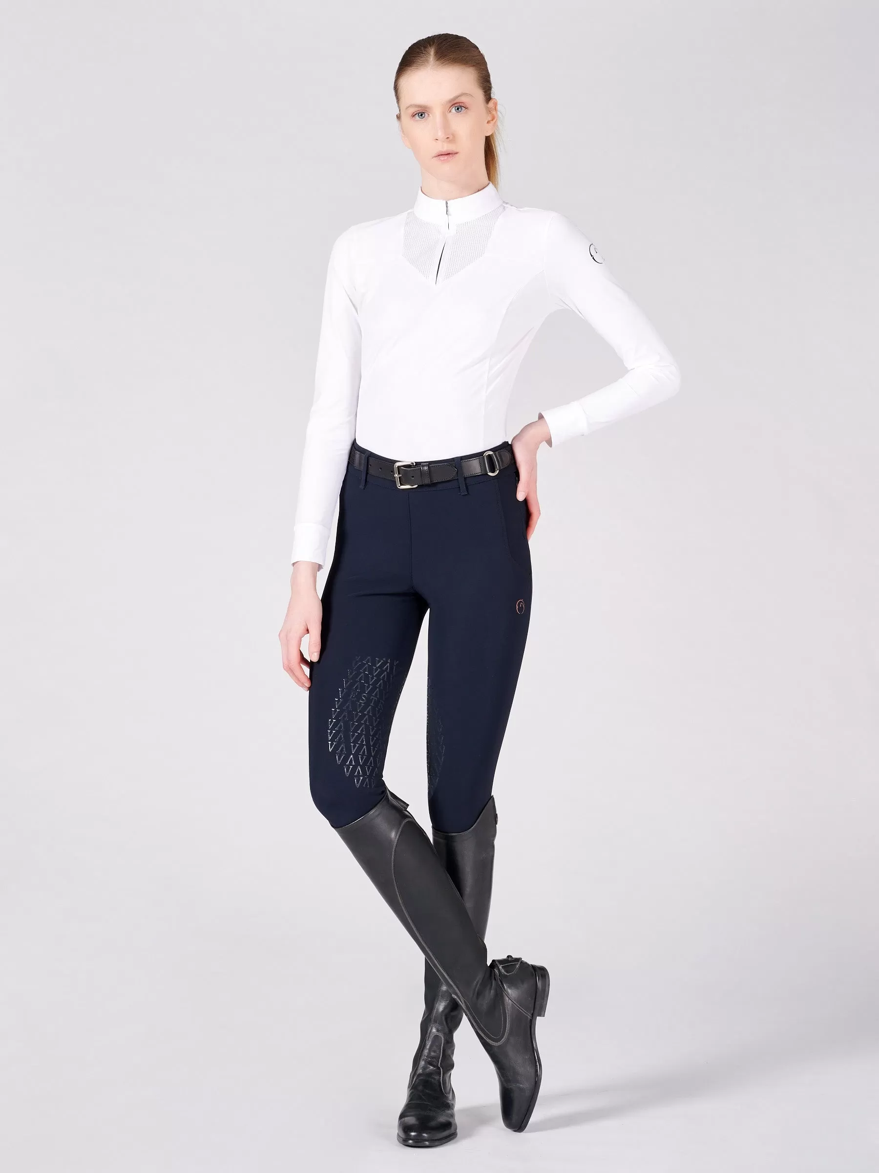 Coblenza Side Zip High Waist Breeches with Knee Grip