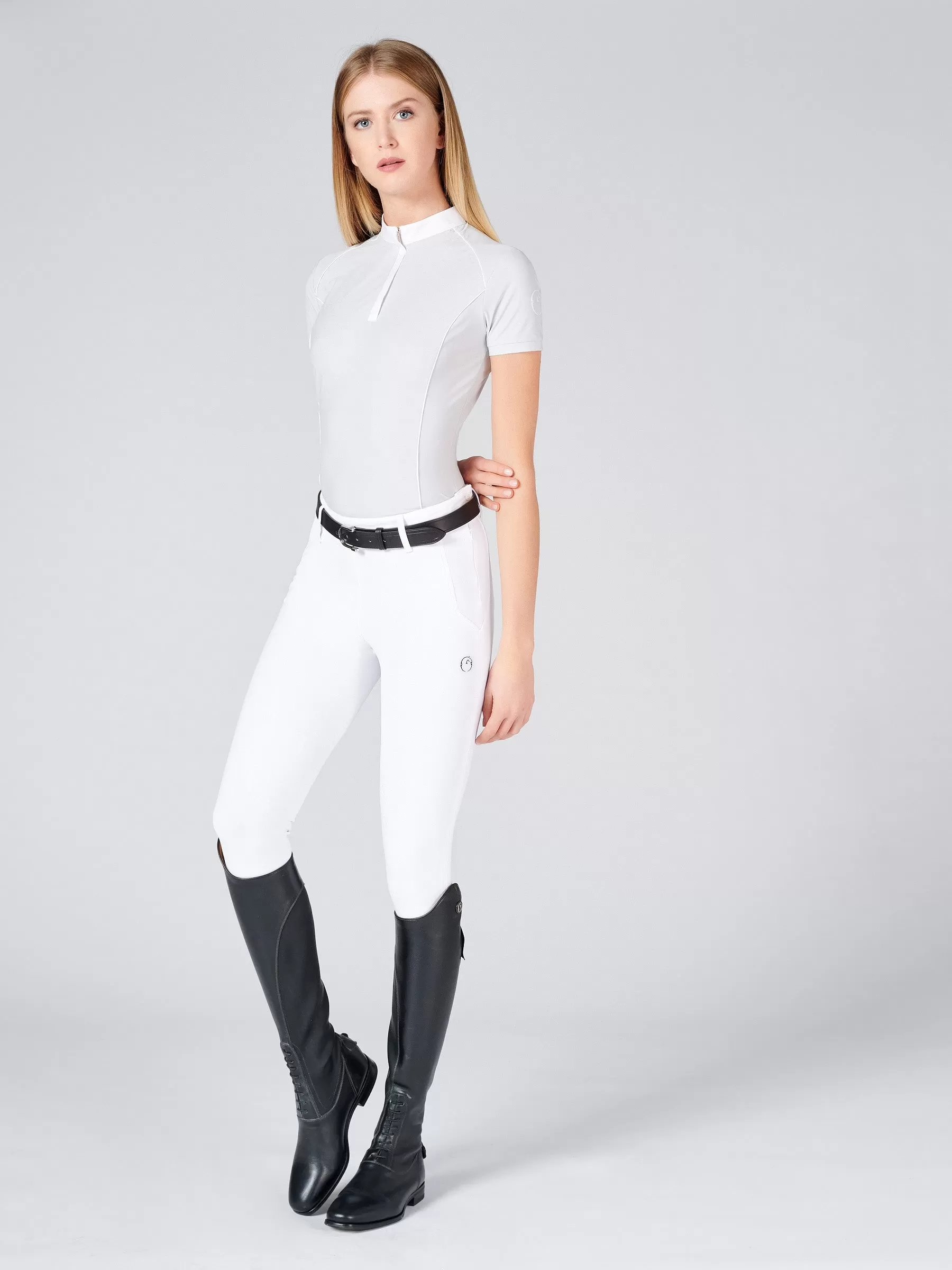 Coblenza Side Zip High Waist Breeches with Knee Grip