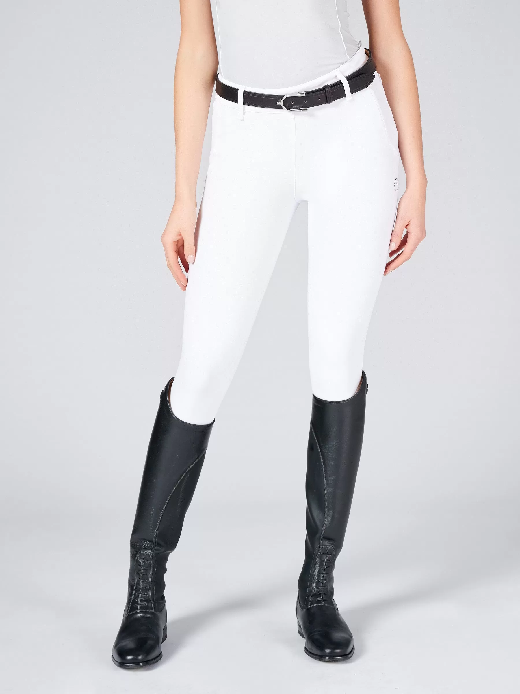 Coblenza Side Zip High Waist Breeches with Knee Grip