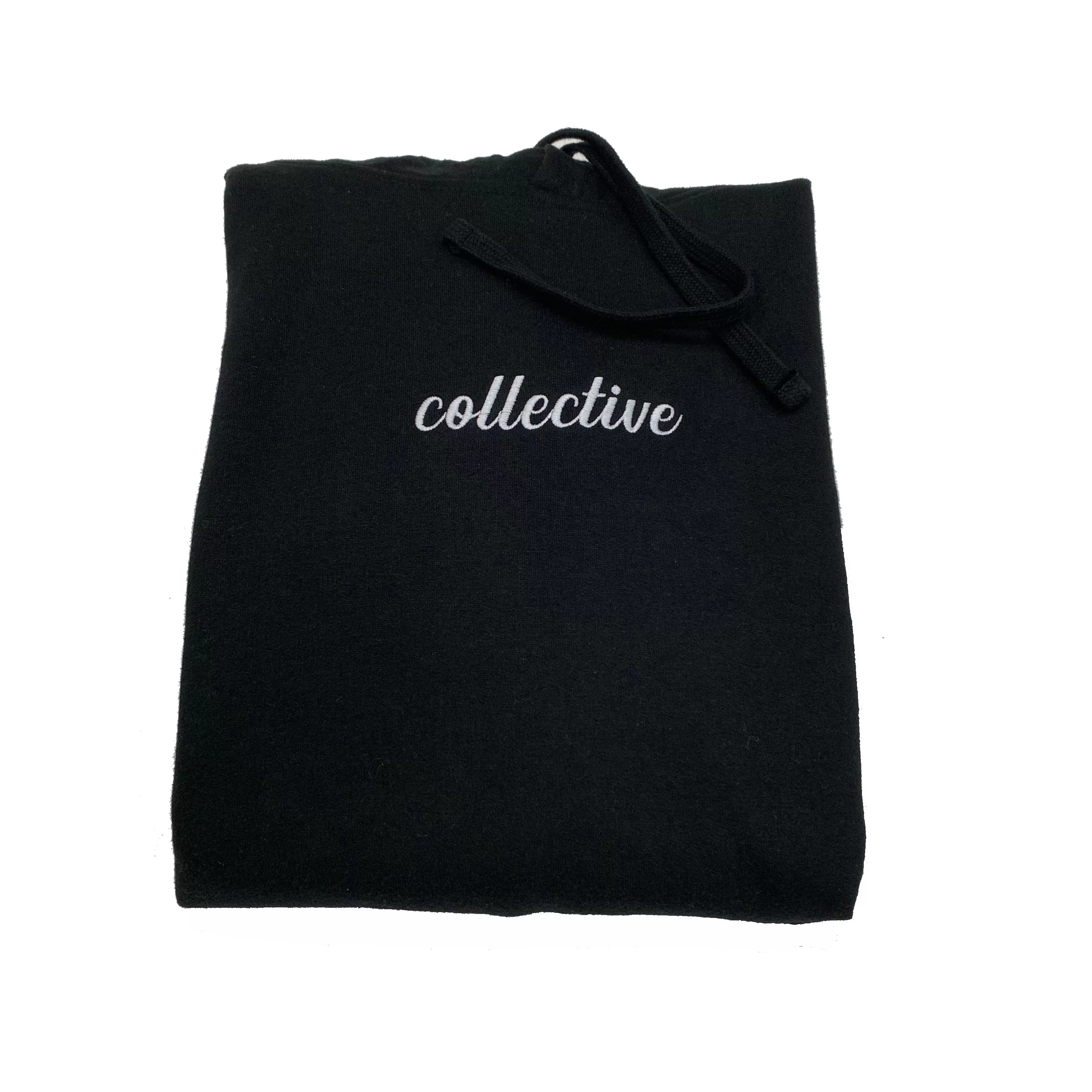 Collective Expectations Embroidered Black Pullover Hoodie Sweater