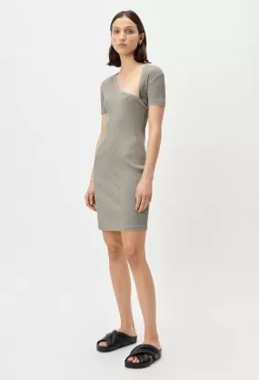 Cotton Rib Asymmetrical Dress / Brush