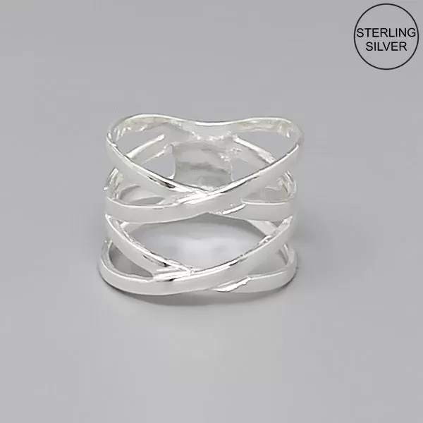 Crisscross Sterling Silver Ring