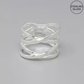 Crisscross Sterling Silver Ring