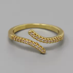 Cubic Zirconia Pave Adjustable Ring