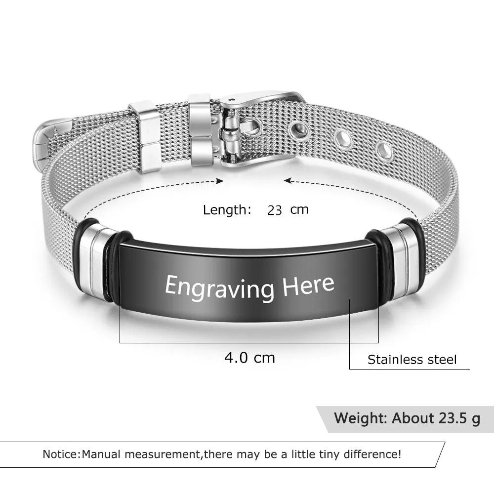 Customized Engraving Belt Buckle Bracelets For Men