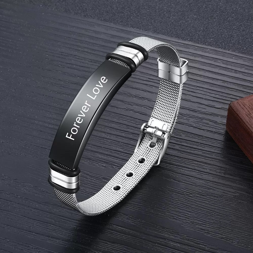 Customized Engraving Belt Buckle Bracelets For Men