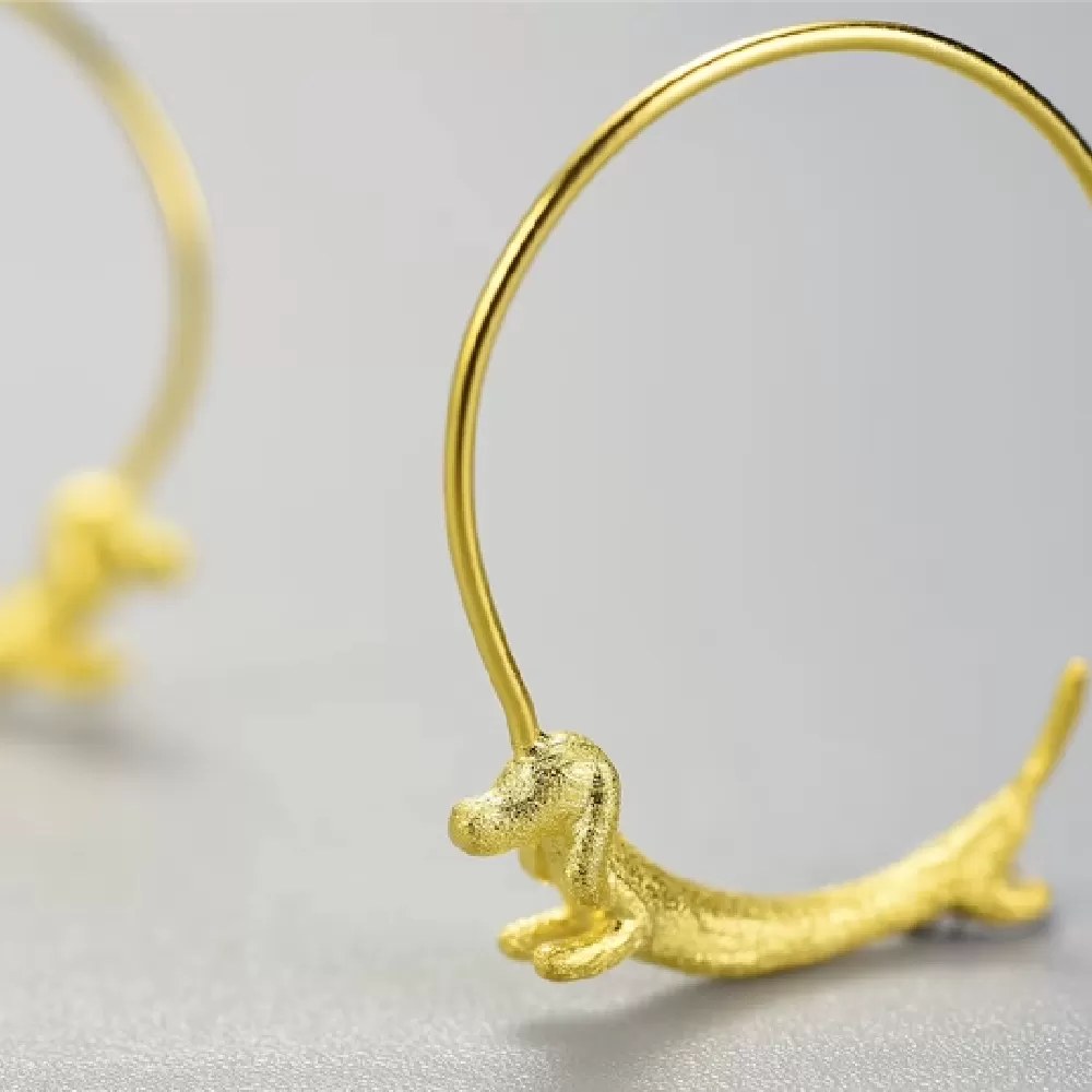 Dachshund Hoop Earrings