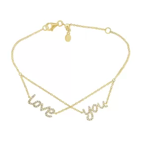 Diamond 'Love You' Bracelet