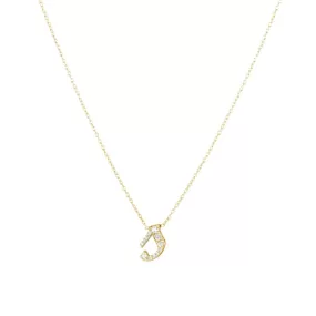 Diamond Pavé Cursive Initial Necklace