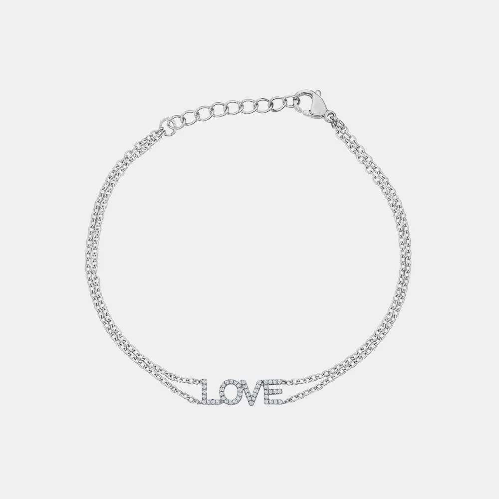 Double Chain Diamond Love Bracelet