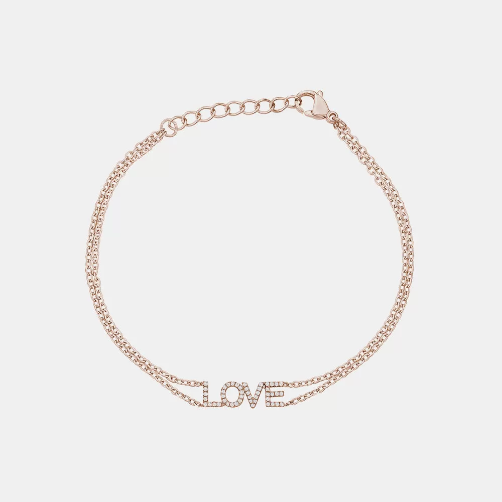 Double Chain Diamond Love Bracelet