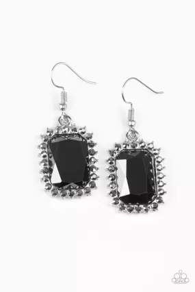 Downtown Dapper Black Rhinestone Earrings - Paparazzi Accessories