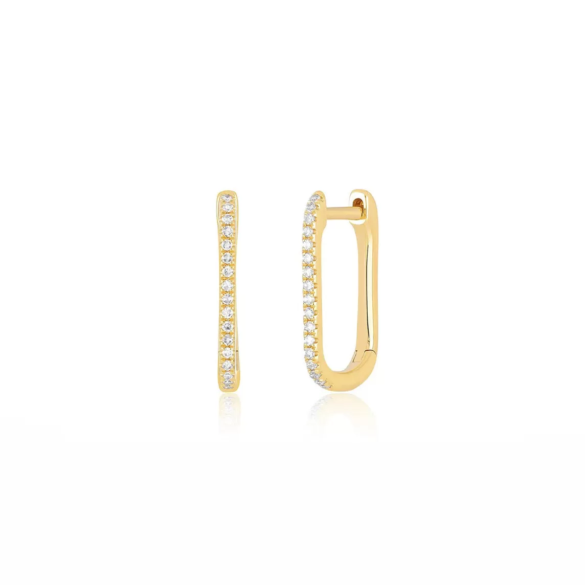 EF Collection - Diamond Lola Hoop Earrings, Yellow Gold