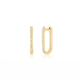 EF Collection - Diamond Lola Hoop Earrings, Yellow Gold