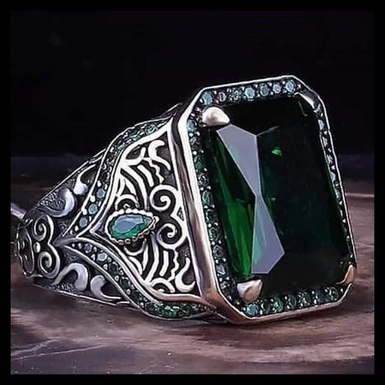 Emerald and Ruby Vintage Style Ring