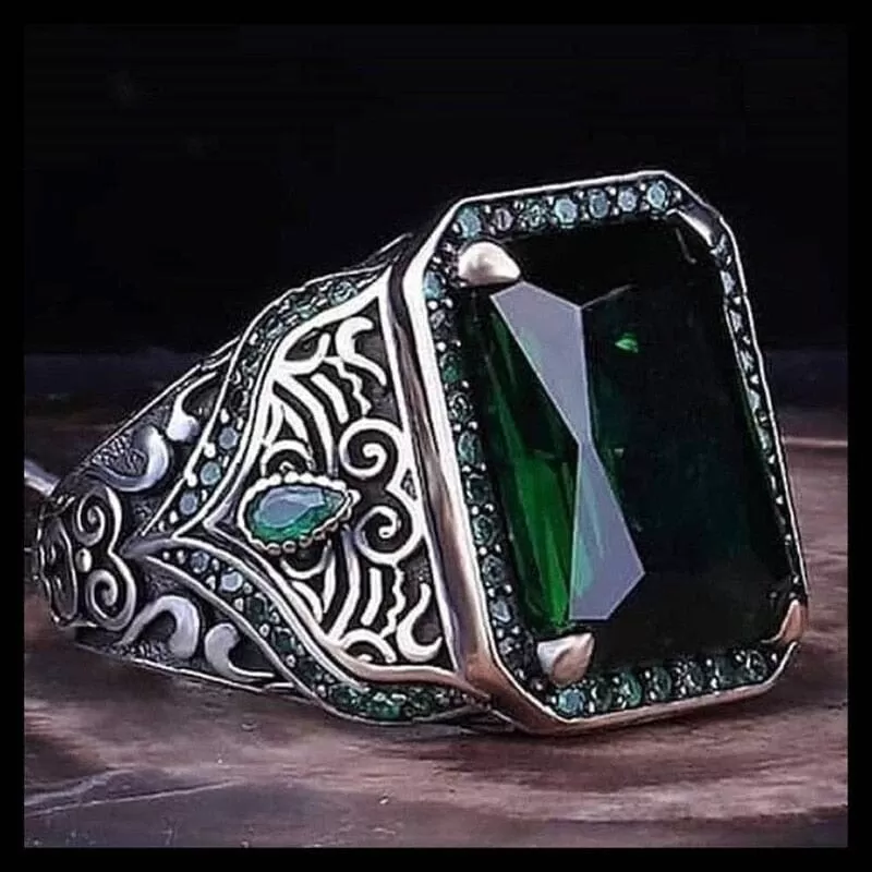 Emerald and Ruby Vintage Style Ring