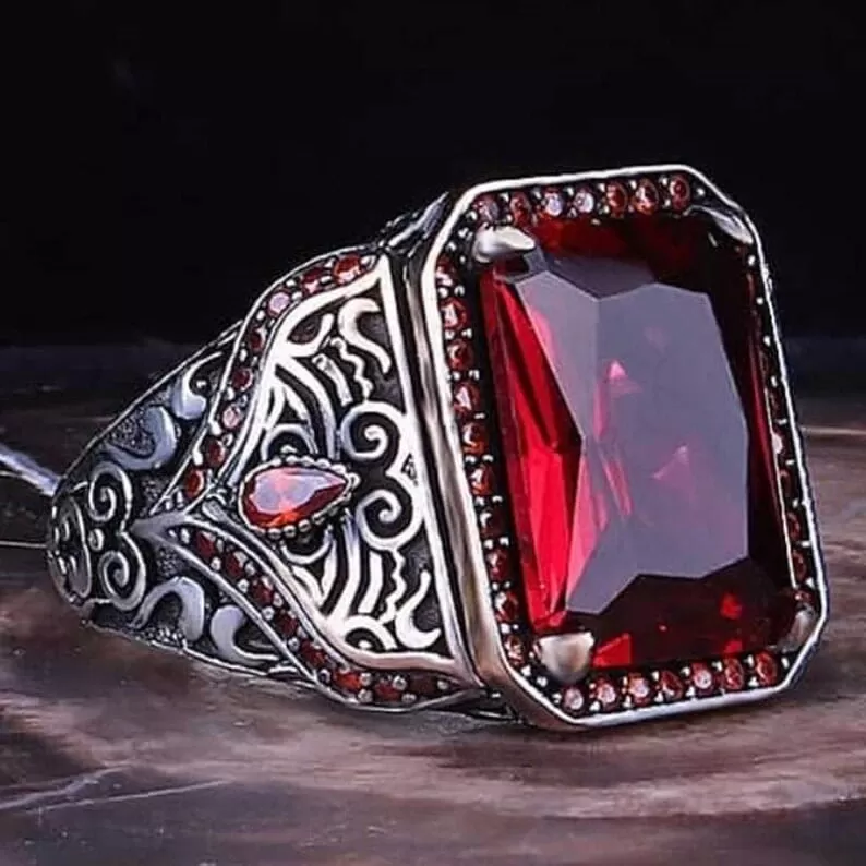 Emerald and Ruby Vintage Style Ring