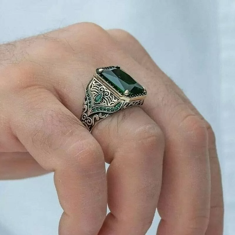 Emerald and Ruby Vintage Style Ring